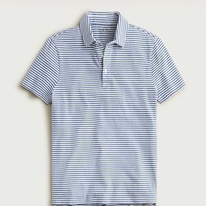 J. Crew Navy and White Striped Polo Shirt
